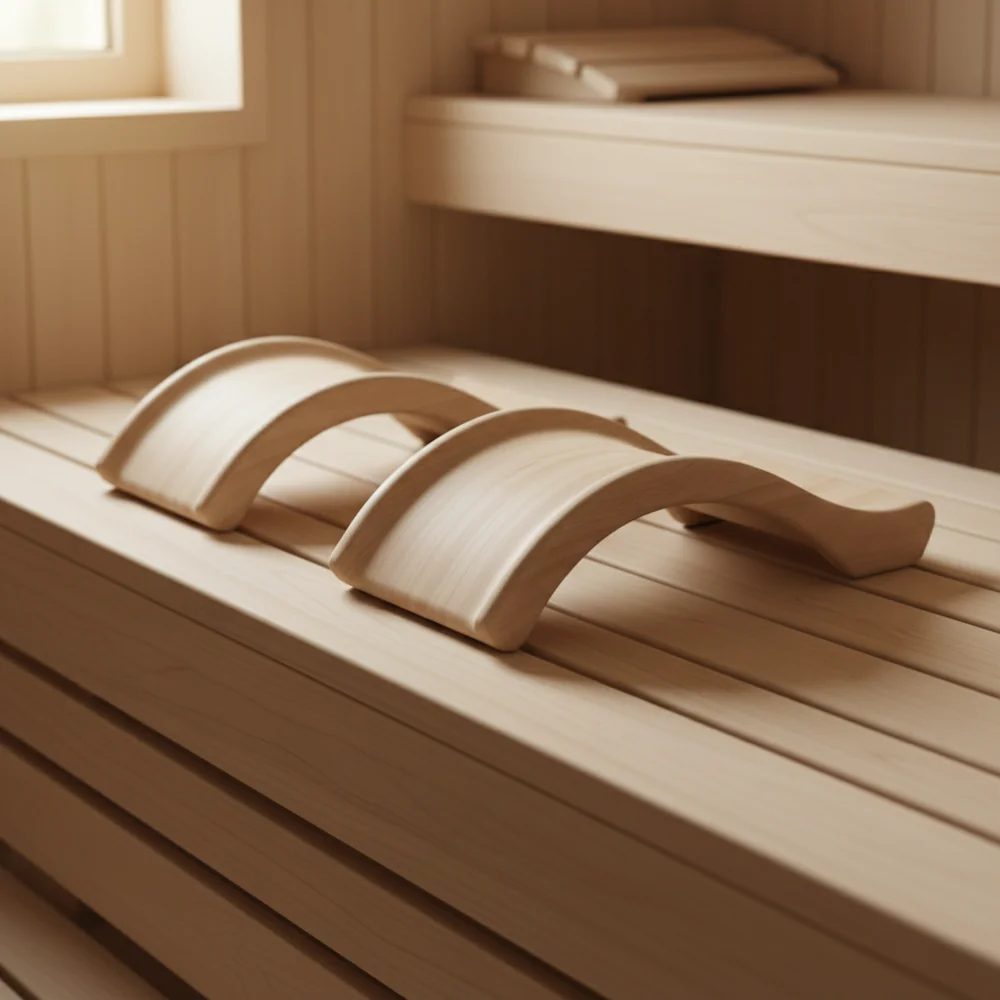 Curved Wooden Sauna Headrest